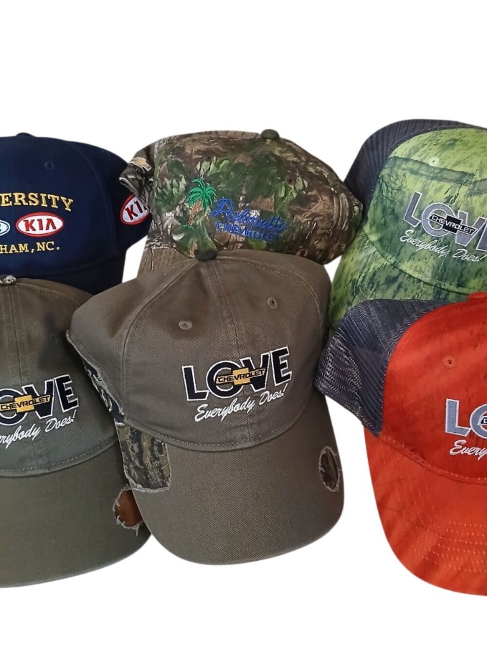 Lot 6 Chevrolet Ford Kia Garage Car Baseball Caps